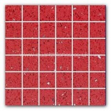 Gulfstone Quartz Rosso red glitter tiles 4.7x4.7cm