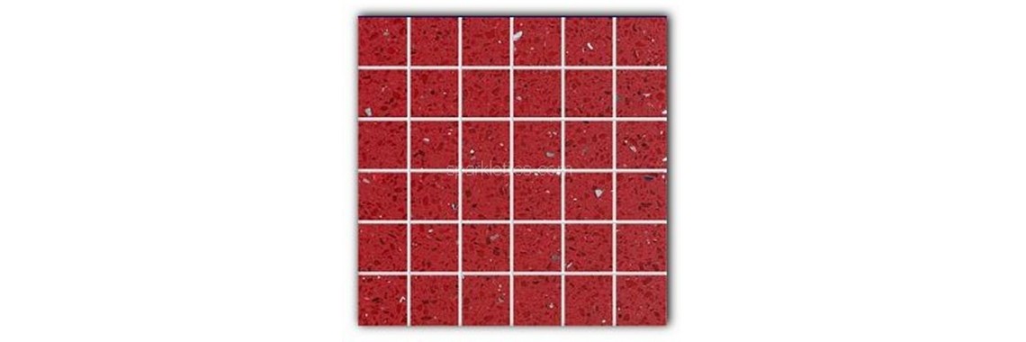 Ruby red stone quartz tile
